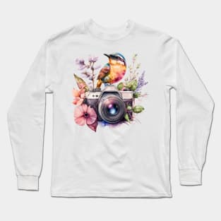 Spring Floral Camera Long Sleeve T-Shirt